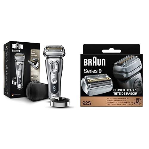 Braun Maquinilla de afeitar eléctrica para hombres afeitadora de papel de aluminio impermeable serie 9 9330s húmeda y seca con recortadora de barba