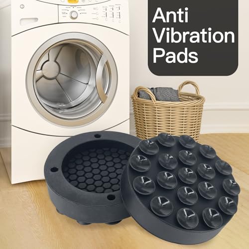 Image of Anti-Vibration Washing Machine Pads with Silicone Suction Cups, Noise Reduction Feet for Washers, Dryers Set of 4, Universal Fit, Protects Floors and Reduces Shaking