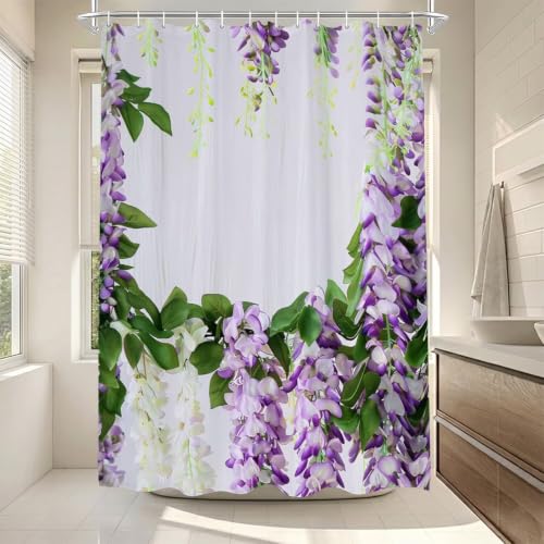 Rideau de douche violet 180x220cm lavable ZO-939 - 2