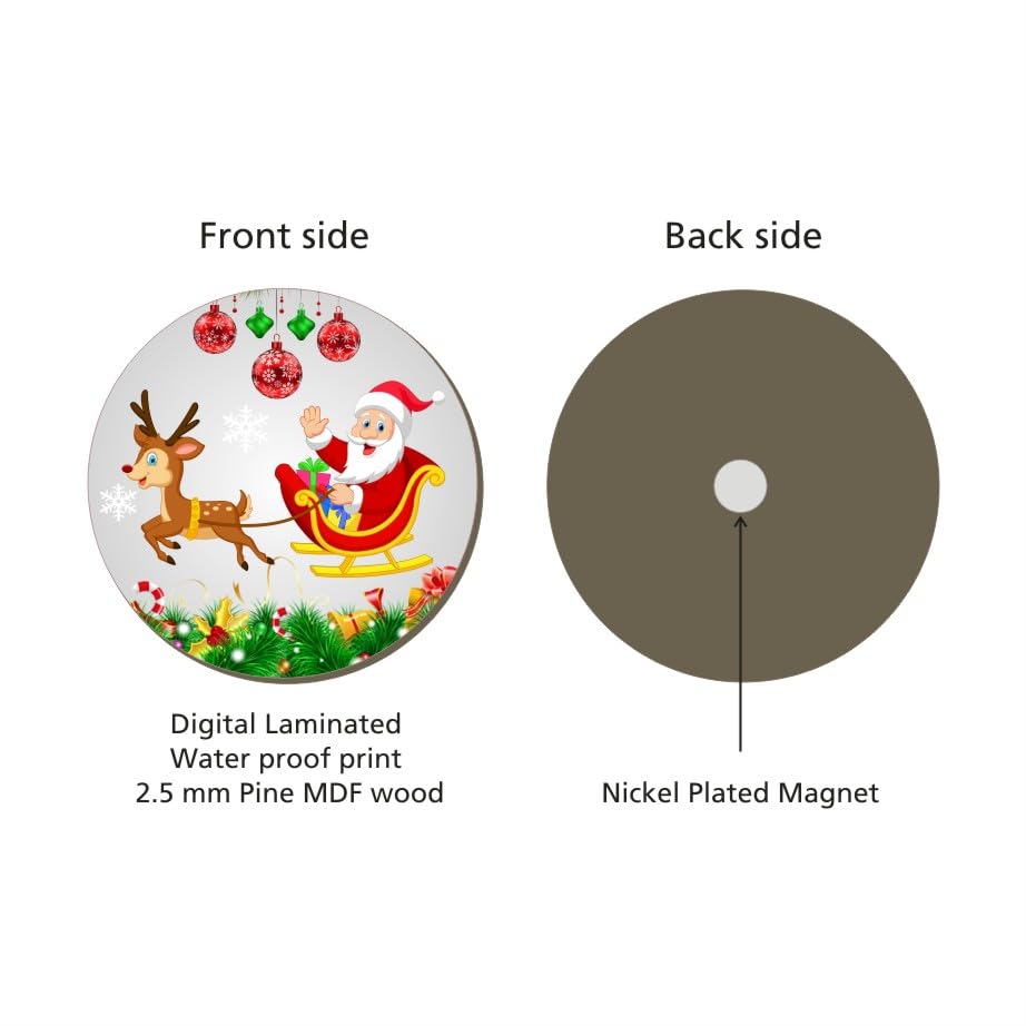 Image of LIVELLO Wooden Fridge Magnets for Home & Kitchen | Gift Items | Refrigerator Decorative Magnet | Funny Magnets | Kitchen Funny | Indian Cultural Themed Magnets (Multicolor 14)