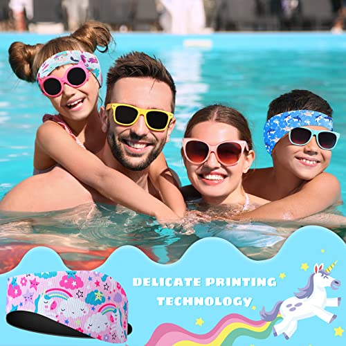 Image of 8 Pcs Swimming Headband for Kids Adjustable Cute Swimming Ear Band Keeping Water Out Ear Protection Band Waterproof Swim Headband for Kids Children Swimmers Age 4-9 Surfing Bathing (Animal)