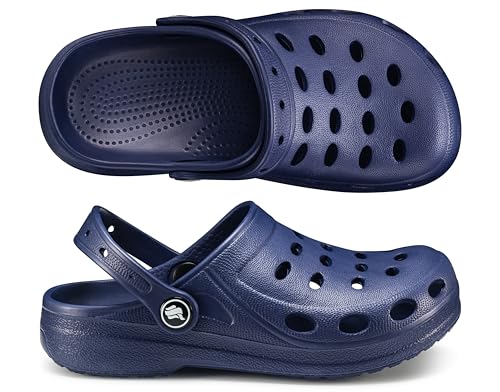 ESTRO Zuecos Niño Piscina Sandalias - Zuecos Cross Niño Sandalias Goma Niña Chanclas Playa Niña A03 (Azul Oscuro, 29 EU)
