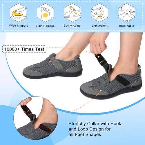 Image of BARERUN Womens Walking Shoes Wide Diabetic Shoes for Women Slip On Barefoot Orthopedic Bunion Neuropathy Arthritis Edema Bunion Sneakers Indoor Outdoor with Zero Drop Rubber Sole