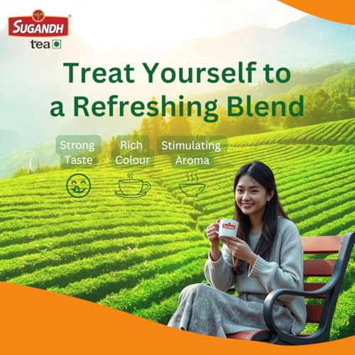 Image of Sugandh Premium Tea | 250GM X 3 | Pack of 3 | 750GM | CTC Processing | Strong and Rich in Taste | Aromatic Flavor | 100% Natural Ingredients | A Perfect Premium Cup of Tea for Chai Lover