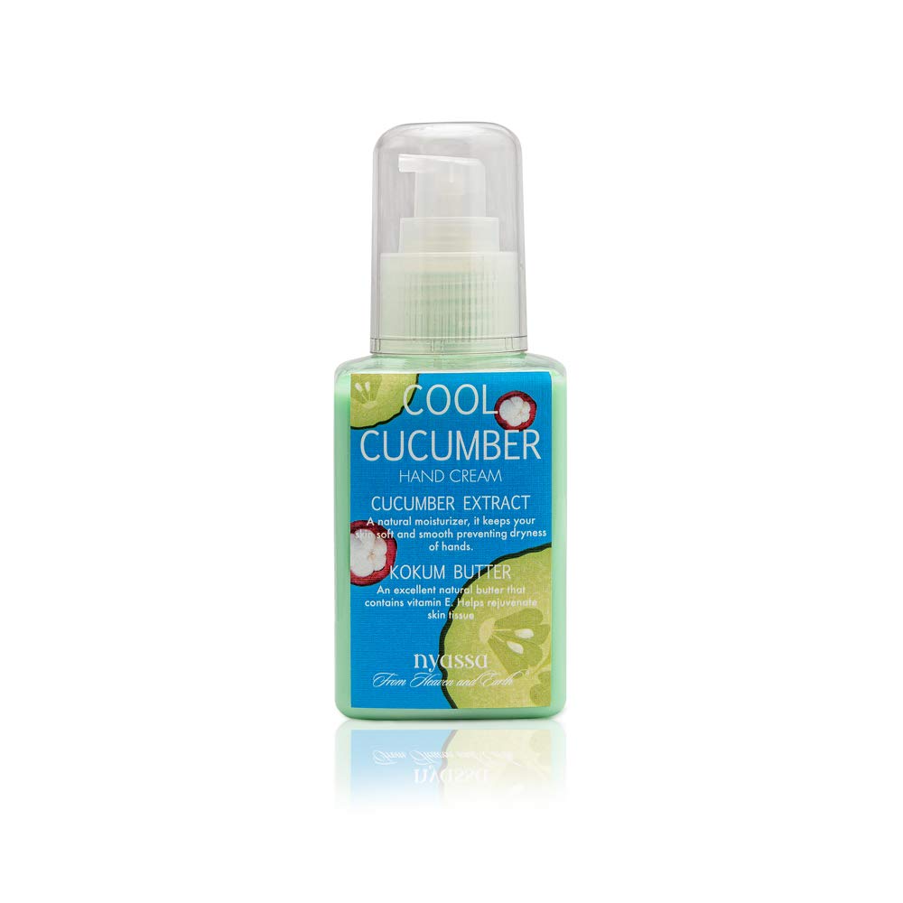 Nyassa Cool Cucumber Hand Cream|Kokum Butter, Cucumber extract, Olive Oil, Sesame Oil|For dry hands|For both Men&Women|No parabens|Cruelty free|145ml-image-1