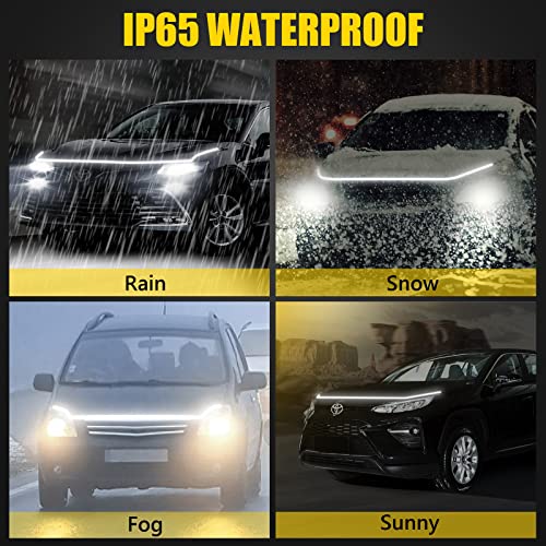 Deggox Car Hood Light Strip White 70 Inches Exterior Car Led Strip Lights Flexible Led Strip Lights For Car Daytime Running Light For Cars, Suvs, Trucks #TOP6