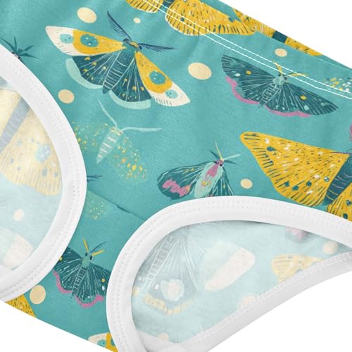 Wusikd Yellow Butterfly Girls' Underwear Cotton Teal Colors Girls Briefs Soft Toddler Underwear 2T4