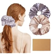 Scrunchie Jumbo XXL In Satin Champagne – Elastico Per Capelli, Donna, Made In USA