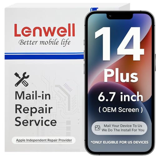 Lenwell Mail-in Repair Service Original OEM Pull Screen for iPhone 14 Plus