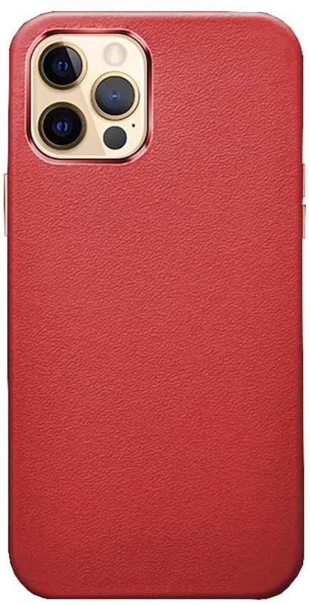 Étui en cuir iPhone 12 Pro KANUZ rouge pour protection au quotidien