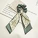 4PCS Bow Hair Scarf Scrunchies Floral Hair Scarf Ties Satin Hair Ribbon Scrunchy Ponytail Holder for Women and Girls
