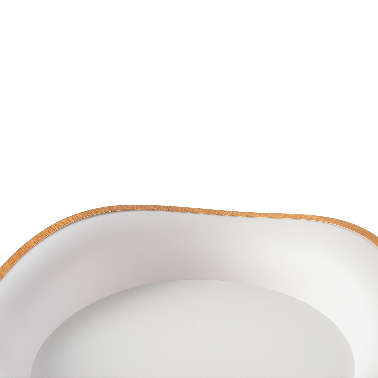 Alpinaluz Plafón LED de Techo Efecto Madera Ø40 cm – 36 W, Luz Seleccionable CCT 3000K/4000K/6000K – Diseño Ondulado Irregular de Acero Imitación Madera con Difusor Acrílico Opal para Salón
