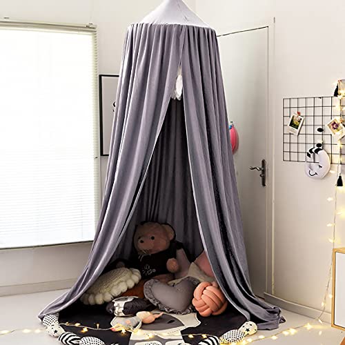 Kertnic Decor Canopy For Kids Bed, Soft Smooth Playing Tent Canopy Girls Room Decoration Princess Castle, Dreamy Mosquito Net Bedding, Children Reading Nook Canopies In Home (Gray) #TOP5