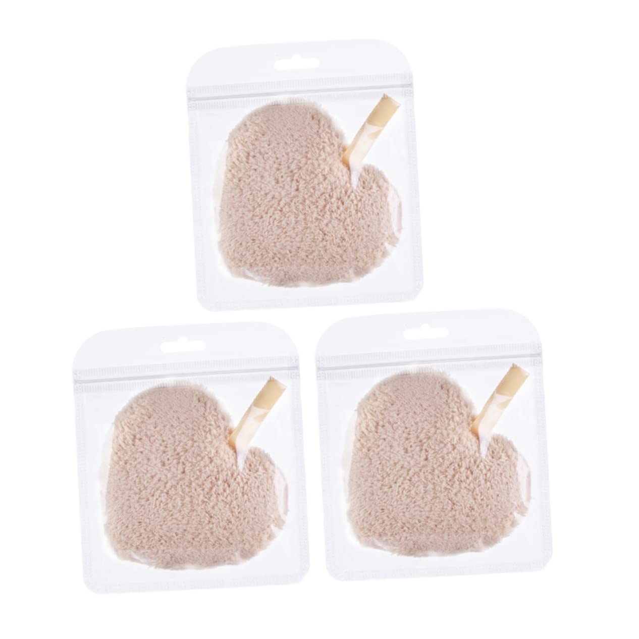 Didiseaon Makeup Removal Pads Set 3pcs Washable Cleaning Pads Heart Shape Soft Makeup Sponge for Face Ideal for Women