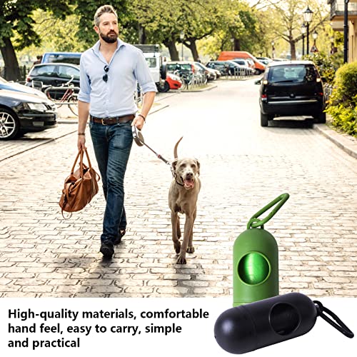 2 Stück Hundekotbeutelspender mit 3 Rollen Biologisch Abbaubare Hundekotbeutel Kotbeutelspender Beutelspender mit Leinenclip Zubehör für Hundeleinen für das Gehen mit dem Hund