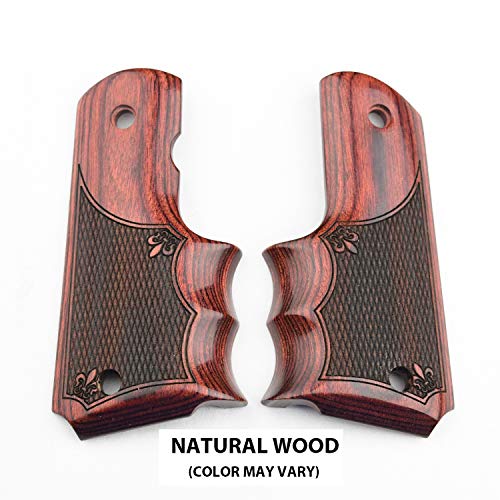 Altamont 1911 Grips - Fingergroove - Full Size 1911 Real Wood Gun Grips W. Ambi Safety Fits Most Commander, Standard & Government 1911 Models - Made In Usa - Rosewood - Checkered #TOP2