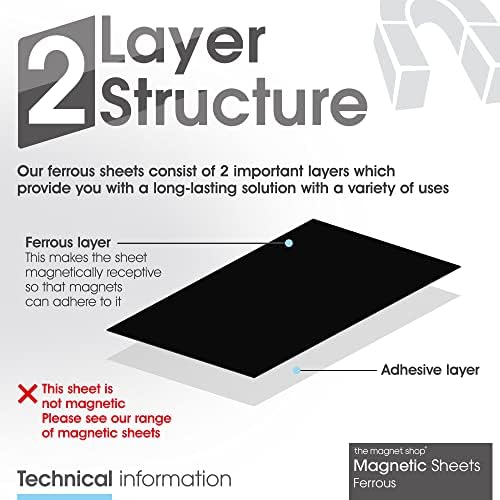 A4 Self-Adhesive Rubber Steel Ferrous Sheets (Magnetically Receptive Surface) by The Magnet Shop (5)