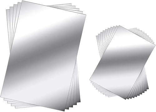 15 hojas autoadhesivas de espejo flexibles sin vidrio, azulejos de espejo de plástico, calcomanías de pared para decoración del hogar, 4 x 6