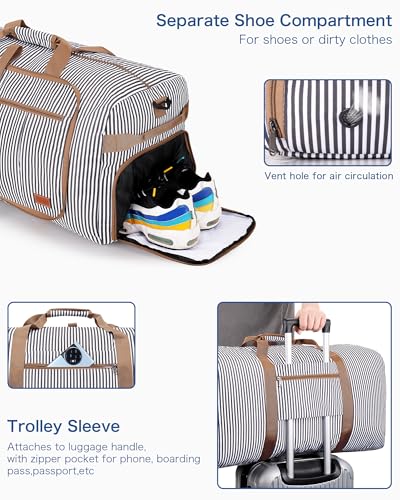 120L Foldable Collapsible Travel Duffle Bag for Men and Women with Shoe Compartment4