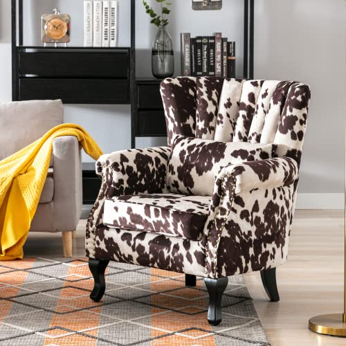chairus-Mid-Century-Modern-Accent-Chair-Comfy-Single-Sofa-Chair-Channel-Back-Armchair-with-Small-Pillow-for-Living-Roon-Bedroom-Club-Velvet-Cow chairus Mid Century Modern Accent Chair Comfy Single Sofa Chair Channel Back Armchair with Small Pillow for Living Roon Bedroom Club Velvet Cow