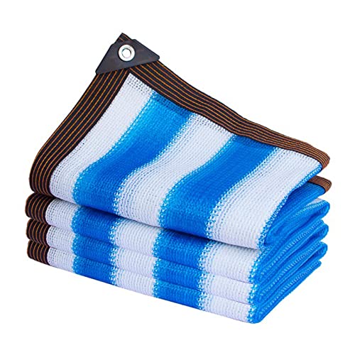 Greenhouse Shading Net,Sunblock Shade Cloth Net,Awning,90% Blue and White Striped Shade Mesh Tarp,Shade Sail,Shade Netting for Outdoor Garden Pergola Patio Balcony Plant,BlueWhite-4x8m(13.1*26.2ft)