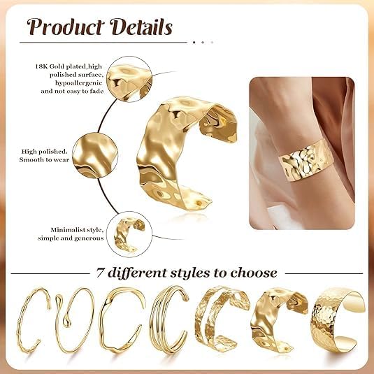 18K Gold Plated Pendant Necklace and Bracelet Set with Crystal Accents, Fashion Jewelry for Women - Image 5