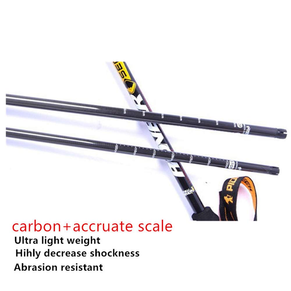 GSP Walking Poles 3 Sezioni 2 pz/Lotto Speed ​​Lock in Fibra di Carbonio Materiale Bastone da Passeggio Nordico Bastoncini da Trekking retrattili Canna con bag135cm Outdoor Lunghezza Regolabile