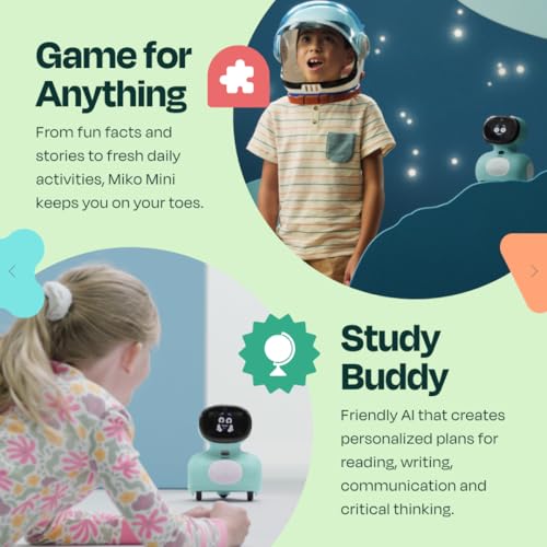 Image of Miko Mini AI Robot | 2 Years Free Max | STEAM Learning for Kids 5+ | Blue
