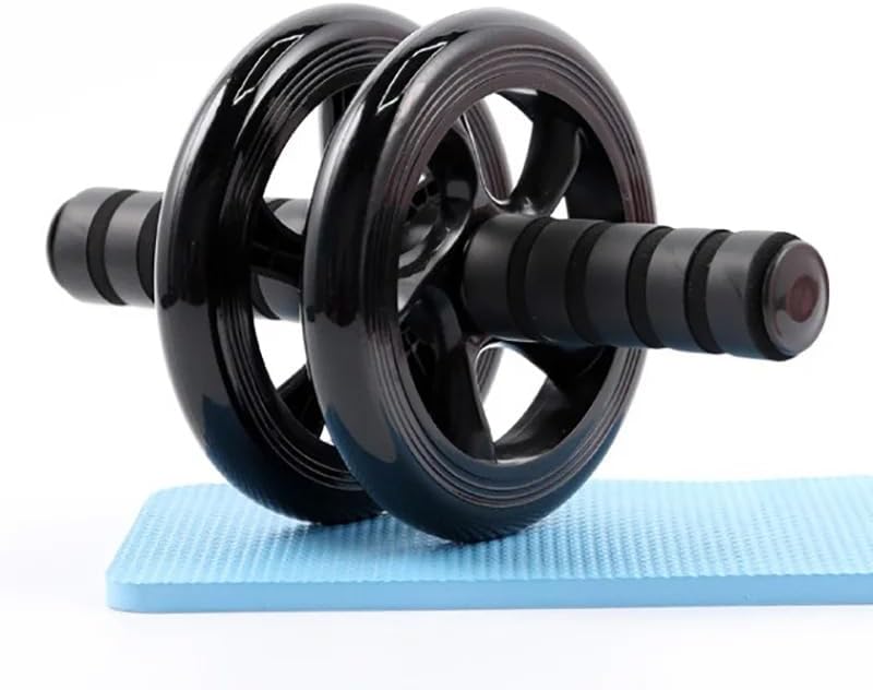 Ab Wheel Roller Double Wheel Silent Design with Knee Mat, Non-Slip Handles Core Trainer for Home Gym Workout