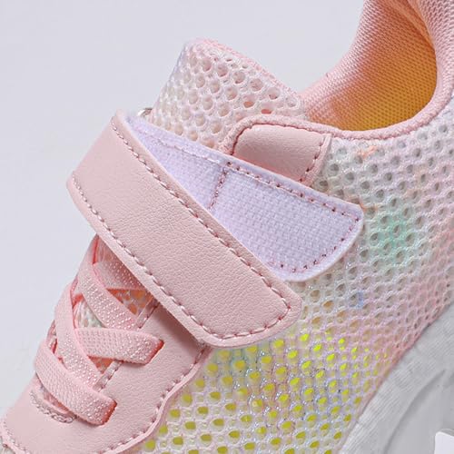 Sneakers for Girls Lace Up Non-Slip Athletic Running Shoes Adjustable Strap Lightweight Breathable Tennis Shoes2