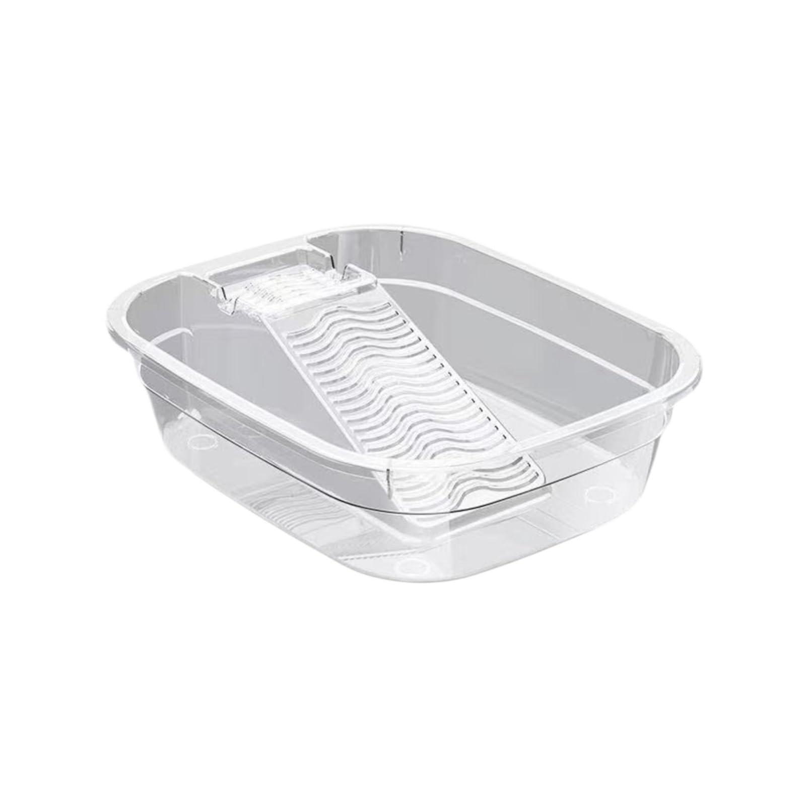 Antislip Washboard Basin Laundry Basin with Washboard Integrated Household Plastic Wash Multifunctional for Clothes Dorm Hand Washing(White)