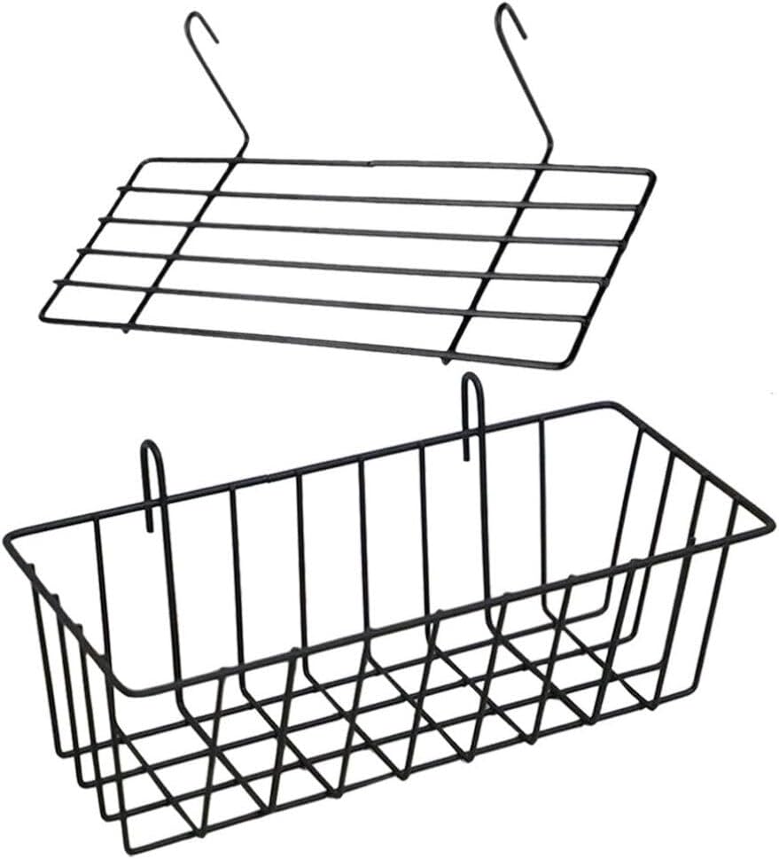 CIYODO 1 Set 2pcs Shelf Grid Wall Shelve Metal Panel