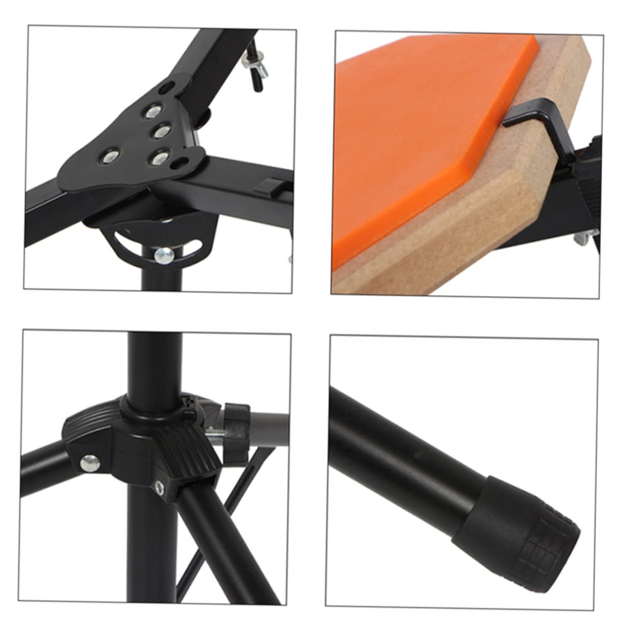 Support Réglable pour Pad de Pratique 12 Pouces en Fer Noir | Caisse Claire et Usage Personnel ou Professionnel, Format Portable, Structure Abs, Adapté à Différentes Tailles