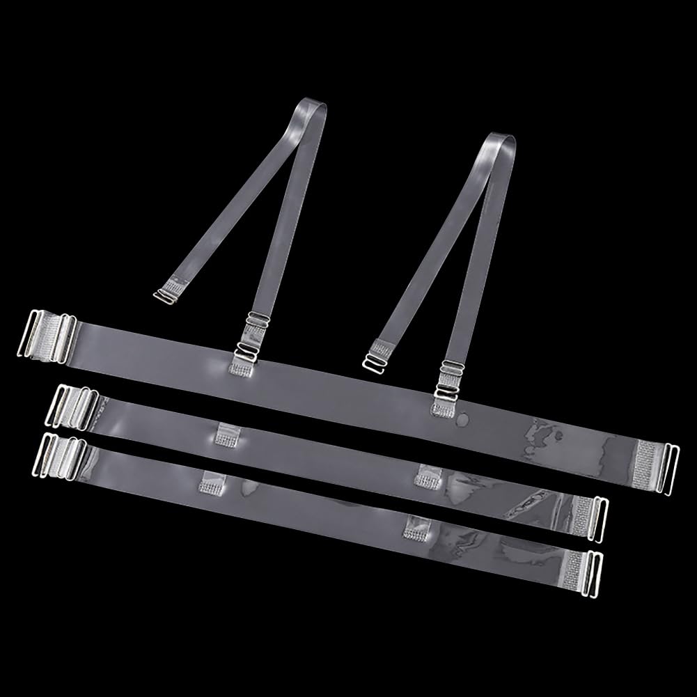 3 Sets Clear Bra Straps Adjustable Bra Shoulder Straps Transparent Back Straps Thin Invisible Bra Straps Non Slip Elastic Bra Straps Replacement Bra Strap Accessories