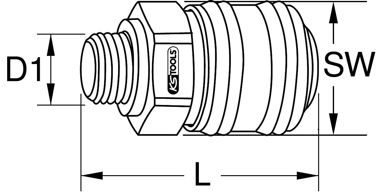 KS Tools 515.3481 Acople de latón con rosca exterior, G3/8"AG