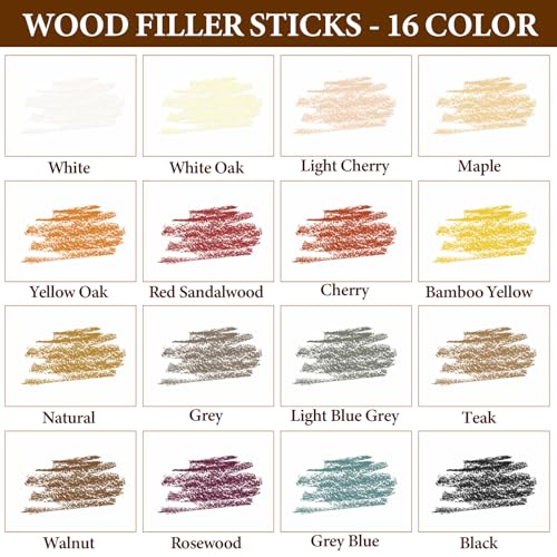 Image of Wood Filler Sticks & Wax Repair Crayons - Fix Scratches, Scuffs & Holes