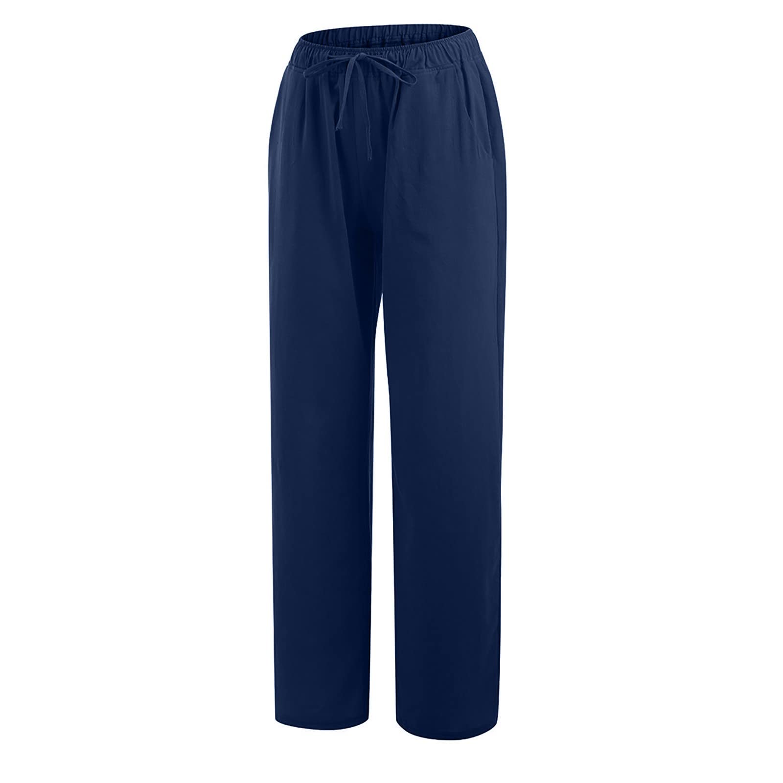 Pantalon Femme, Décontracté En Coton Et Lin De Couleur Unie Pour Femmes, Facile À Entretenir