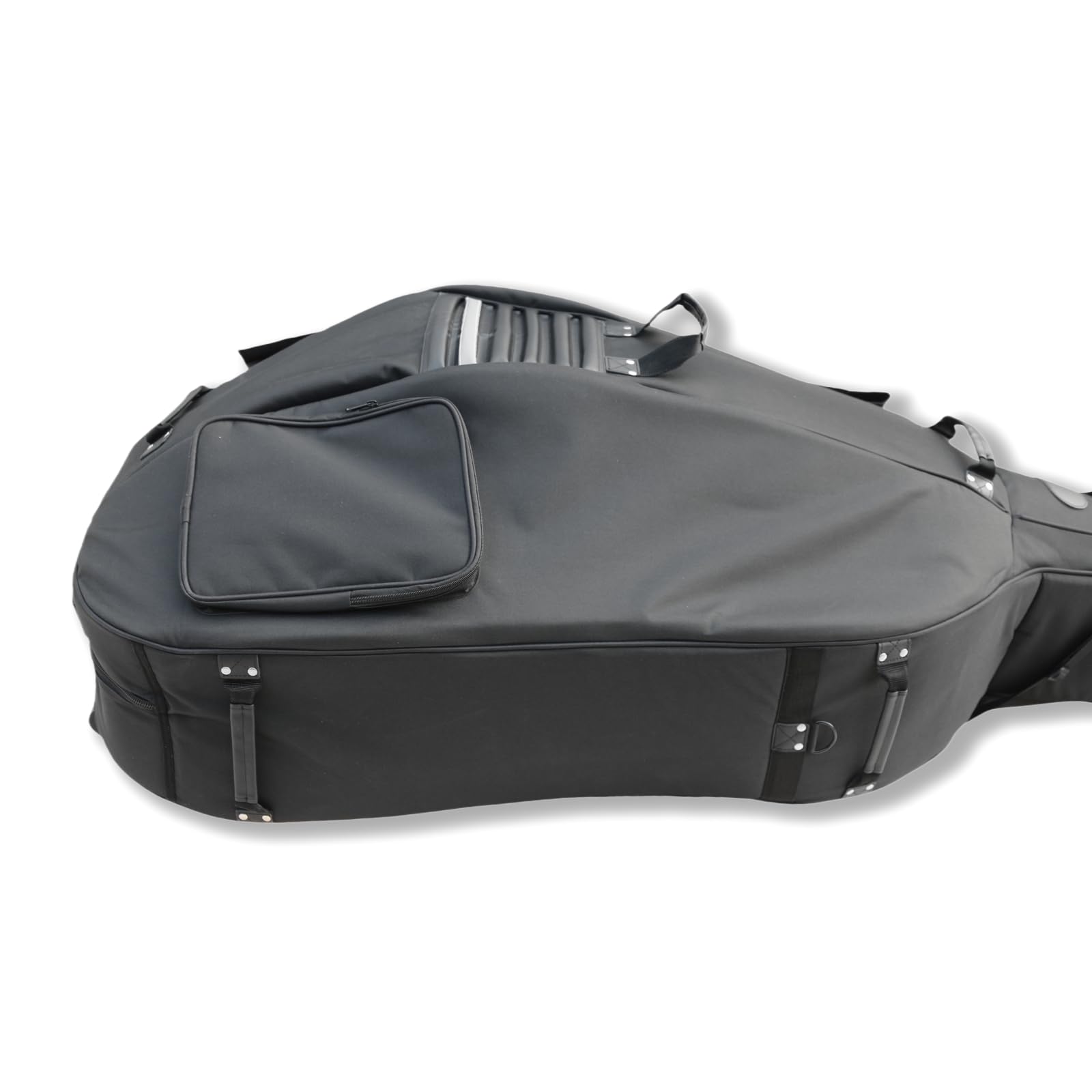 Borsa per Contrabbasso con Ruote, Borsa per Contrabbasso Verticale 3/4, Borsa per Contrabbasso in Tessuto Oxford, Fodera Spessa, Numerose Tasche portaoggetti con robuste Maniglie e Cinghie (