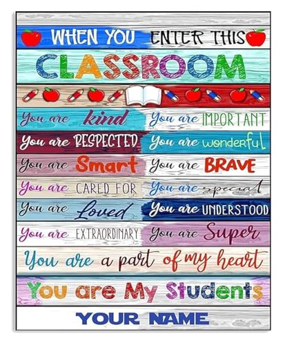 Motivational Teacher Gift Metal Tin Sign Classroom Door Poster Welcome Sign for Educators School Appreciation Present Office Decor(Unframed,08x12inch(20x30cm))