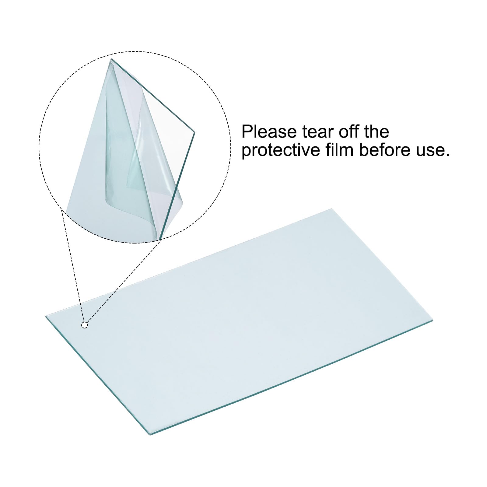 PATIKIL 4.25" x 2" Welding Helmet Lens, 50 Pack Clear PC Weld Hood Protective Replacement Covers Right Angle for Universal Used - Image 3