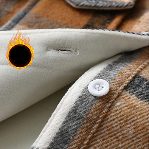 Thick Flannel Plaid Shirt Jacket for Toddler Boys Button Down Lapel Long Sleeve Shacket Kids Boys Trendy Brushed Outwear3