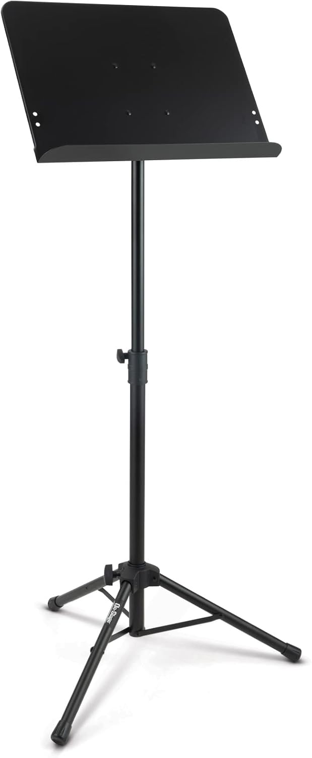 On-Stage SM7211B Professional Grade Folding Orchestral Sheet Music Stand, Black