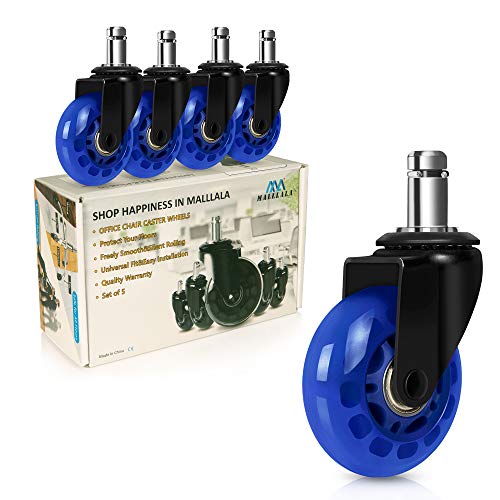 MALLLALA Office Chair Wheels Replacement Chair casters for Hardwood Floors and Carpet, 2.5''Set of 5, Heavy Duty Office Chair Ball casters for Chairs to Replace Office Chair mats - Universal fit