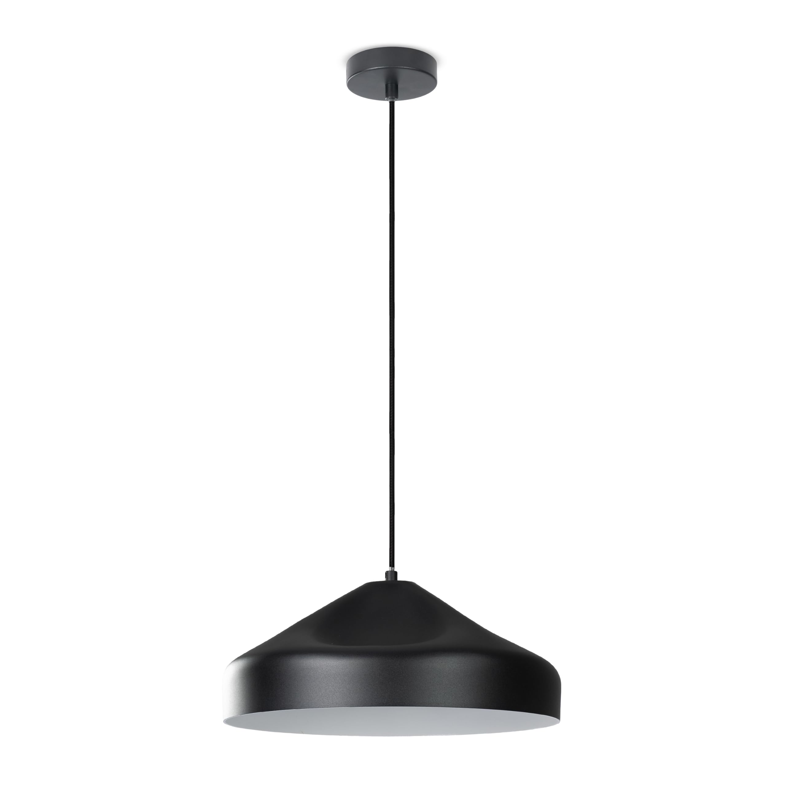 Paco Home Hängelampe Deckenlampe Pendelleuchte Esstisch Lampe Küche Hängeleuchte 1,5m Textilkabel E27 Industriell Retro, Lampenart:Pendelleuchte - Typ 3, Farbe:Schwarz - Weiß