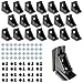 20Sets Black Corner Brackets,(20Ã—28) 2020 Aluminum Extrusion Profile Angle Corner Brackets,Box-Packed Corner Bracket and Screws,Use for 6MM T-Slot CNC DIY 3D Printer and Industrial Bracket Making