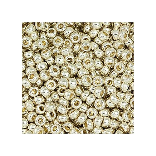 5 g TOHO Round Seed Beads Rocailles, Size 15/0, Permanent Finish Galvanized Aluminum (# PF558), Japan, Glass โ image 1