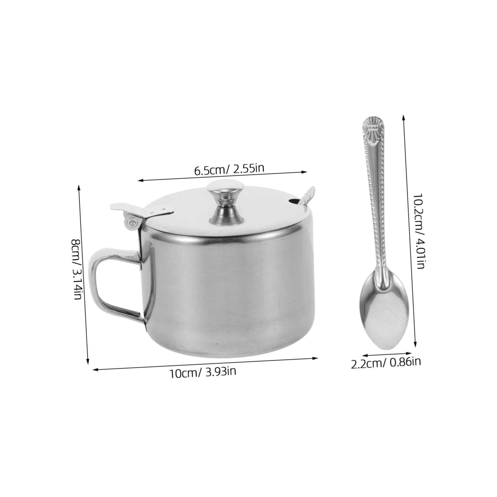 Abaodam 1 Set Silver Condiment Jar Spice Dispenser Spice Container with Spoon Stainless Steel Condiment Containers Stainless Steel