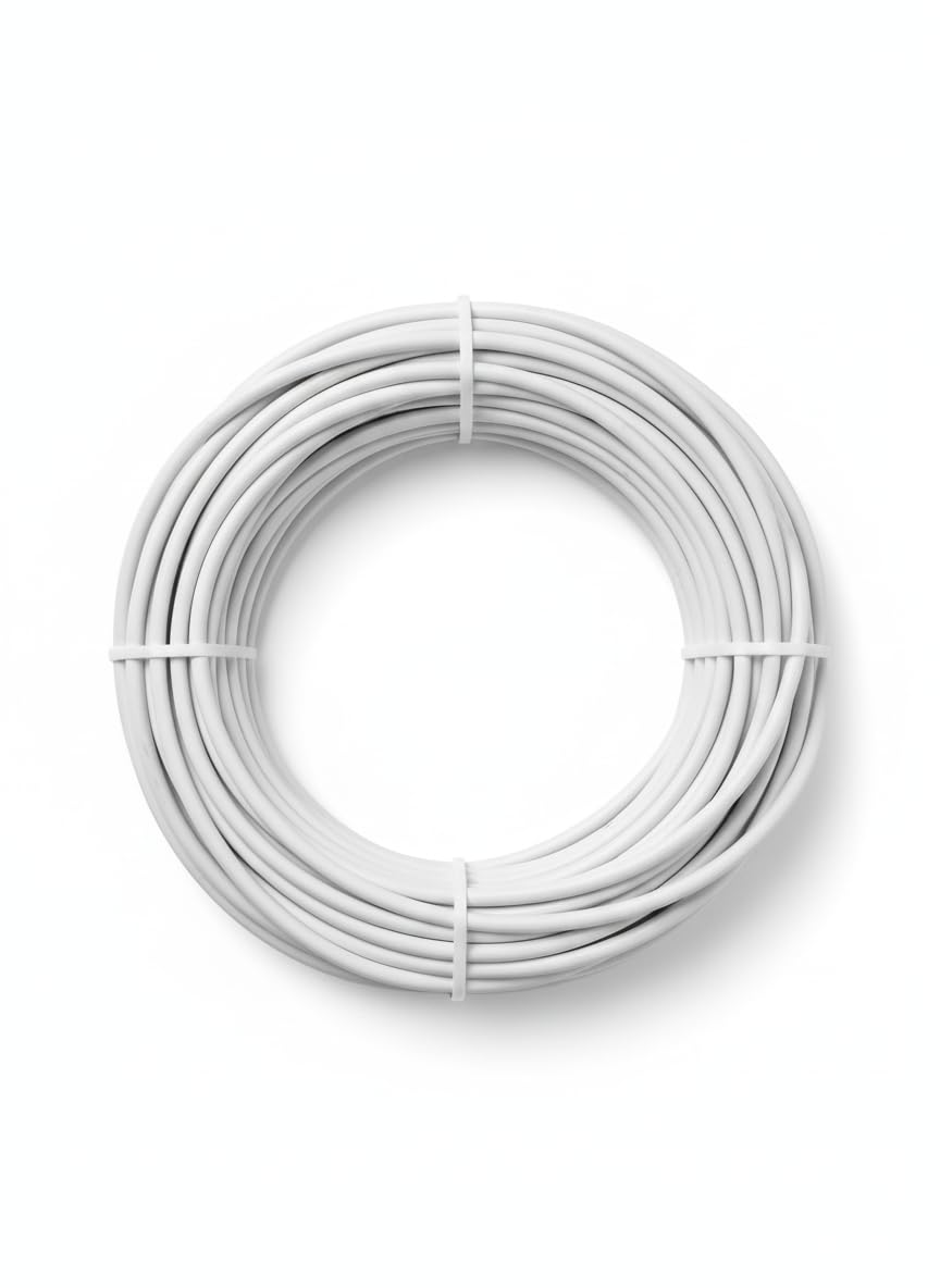 Flexible 0.25mm x 2 Core Round Copper Electrical Wire, Load Capacity- 2 Ampere / 450 Watt (White - 7 MTR.)-image-34