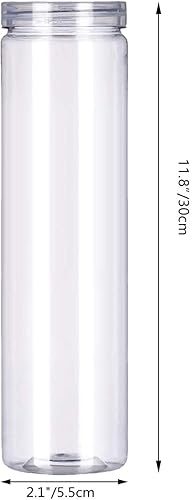 Miniatura 2 de SCWBOEII 3 tarros de plástico transparente para almacenamiento de alimentos con tapa, recipiente redondo transparente para espaguetis, pasta y