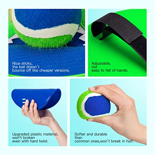 Image of EVERICH TOY Toss and Catch Ball Game Set, Upgraded Sticky Paddle Ball Set for Kids & Toddlers, Sturdy & Water-Resistant Outdoor Backyard Beach Pool Toy, Birthday Gift for Boys Girls Ages 3-12